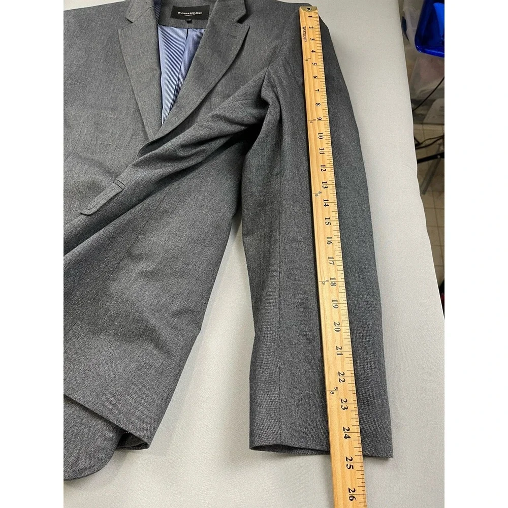 Banana Republic Mens Blazer 44 Gray‎ Tailored Fit Wedding Easter 100% Cotton